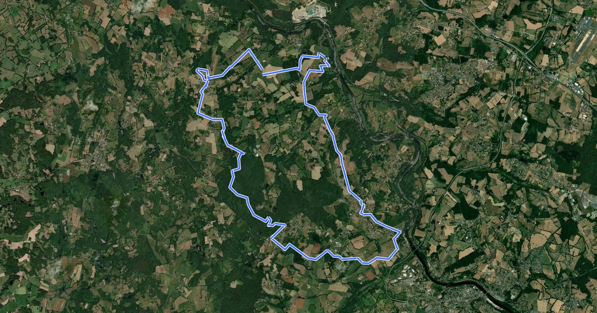 Маршрут Val-de-Vienne Tour - Boucle de Saint-Priest-sous-Aixe на спутниковом снимке