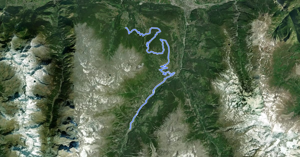 Маршрут Valais Alpine Bike - Stage 3 на спутниковом снимке