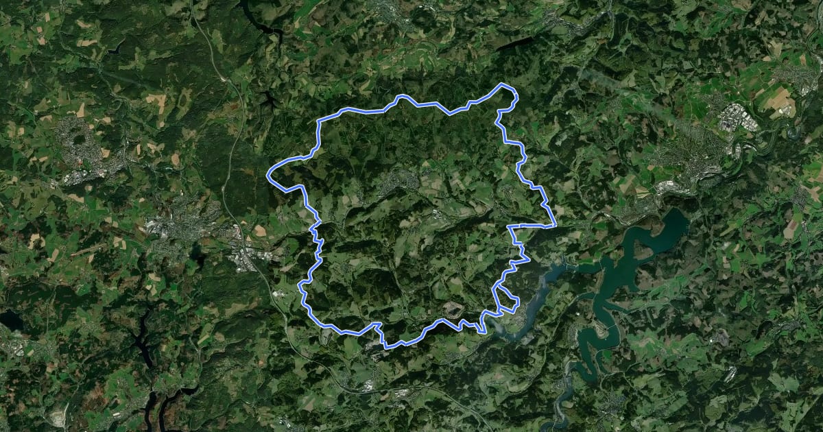 Маршрут Valberter Rundweg (V) на спутниковом снимке