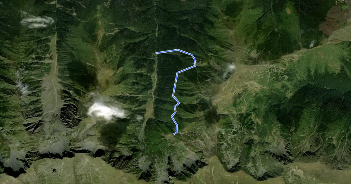 Маршрут Valea Sâmbetei - Piatra Caprei - Căldarea sub Cheia Bândei на спутниковом снимке