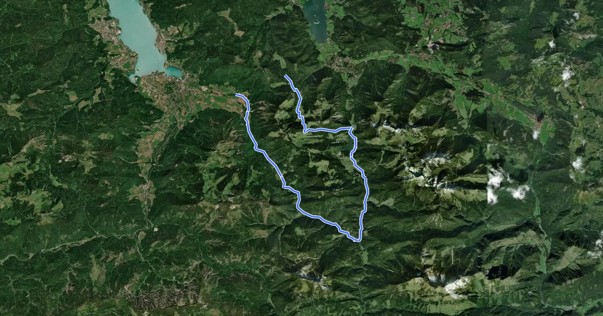 Маршрут Valepp - Spitzingsee - Freudenreich Alm на спутниковом снимке
