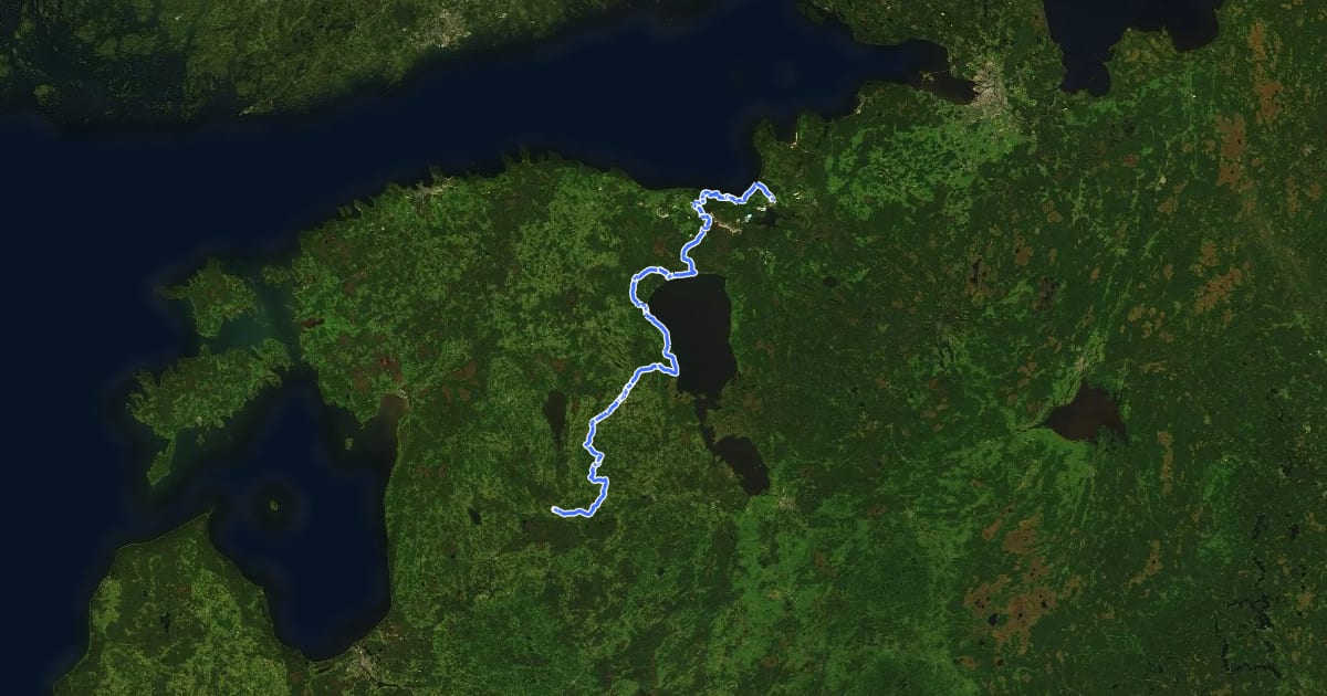 Маршрут Valga - Narva cycle route на спутниковом снимке