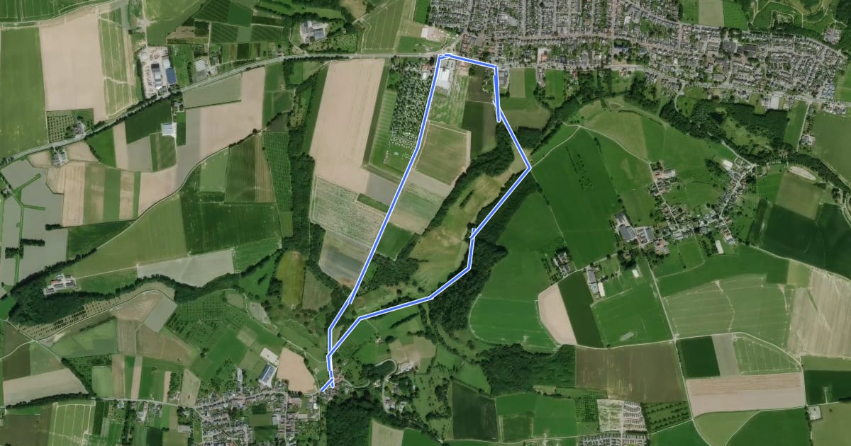Маршрут Valkenburg B3 Landelijk Berg на спутниковом снимке