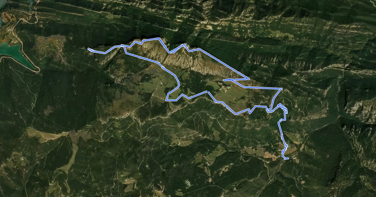 Маршрут Vall d'Ora-Pla de Busa-Capolatell на спутниковом снимке