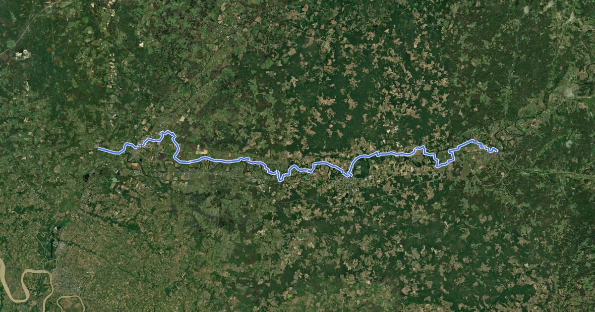 Маршрут Vallée aval de l'Isle на спутниковом снимке
