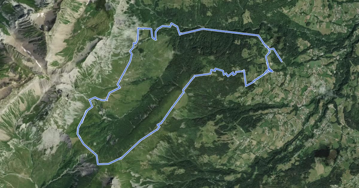 Маршрут Vallée de Cœur - Col de Niard на спутниковом снимке