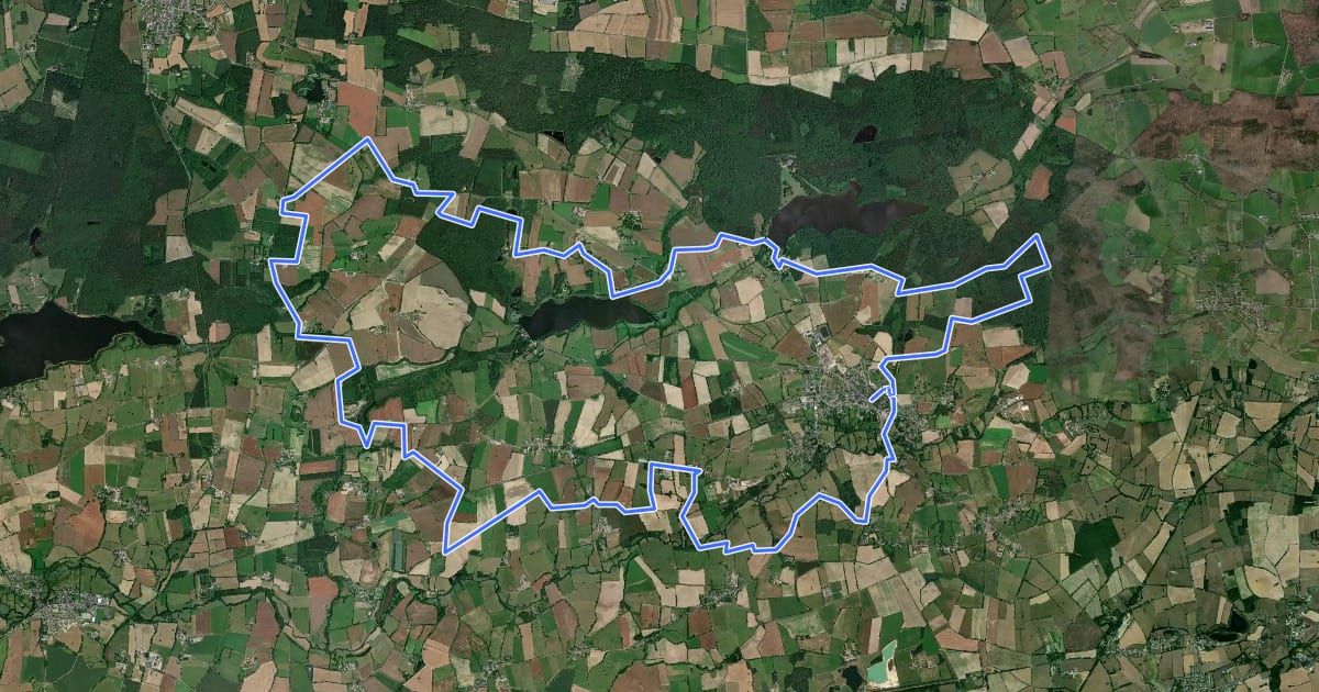 Маршрут Vallée de l'Erdre на спутниковом снимке