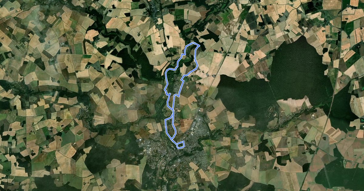 Маршрут Vallée de la Brenne на спутниковом снимке