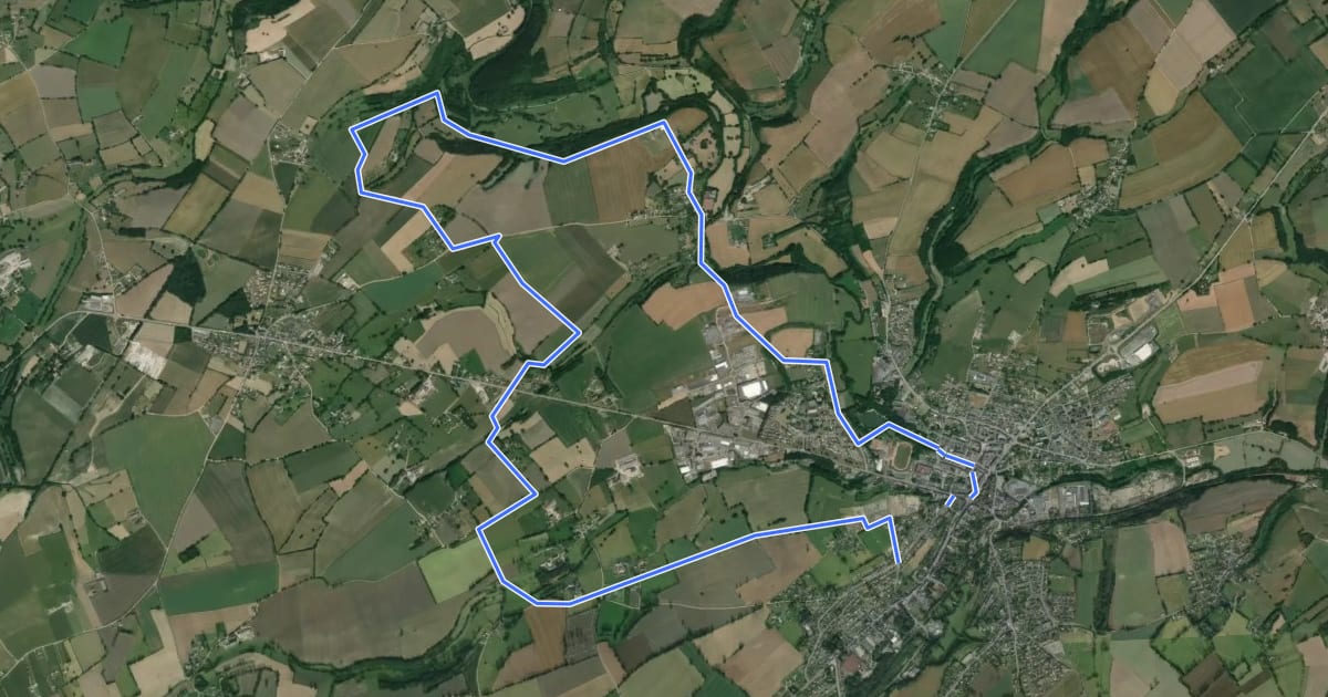 Маршрут Vallée de la Druance на спутниковом снимке