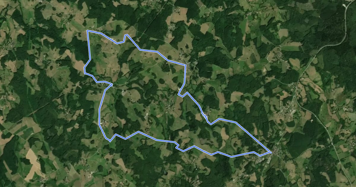 Маршрут Vallée de la Gartempe на спутниковом снимке