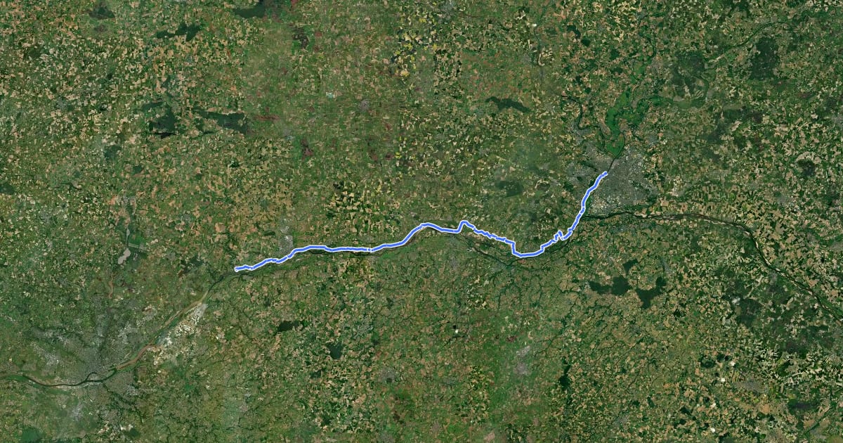 Маршрут Vallée de la Loire Rive Droite на спутниковом снимке