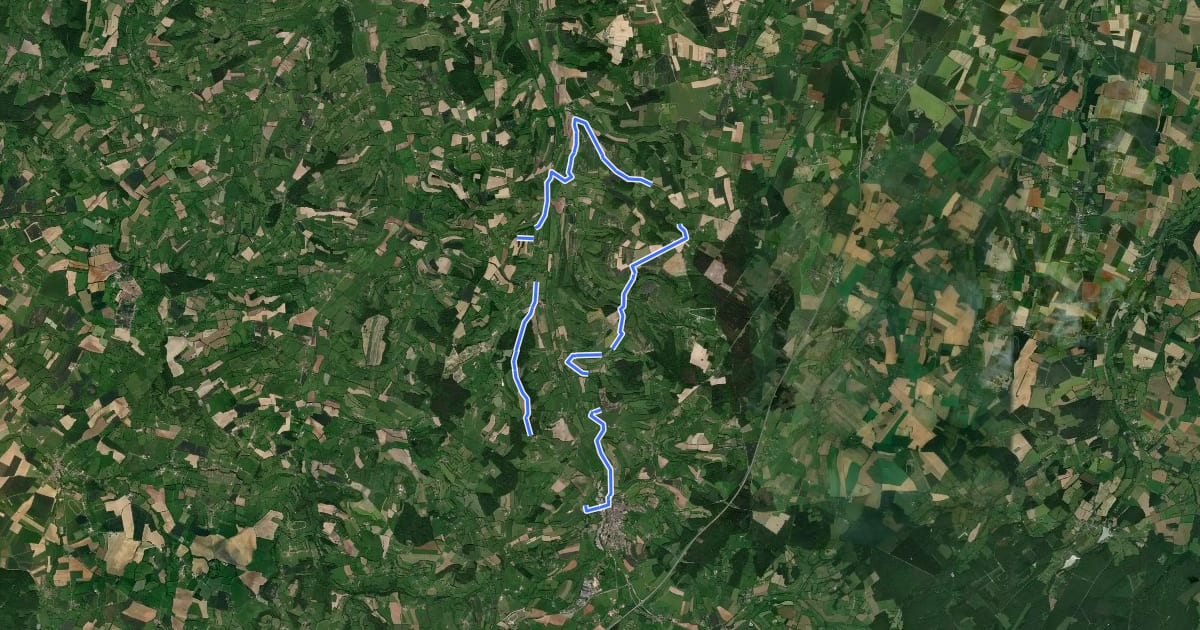 Маршрут Vallée de la Touques на спутниковом снимке