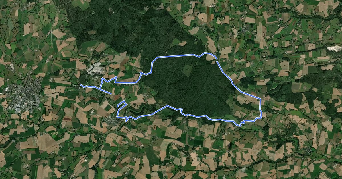 Маршрут Vallée du Merdereau - Circuit n°5 - Base VTT FFCT des Perles на спутниковом снимке