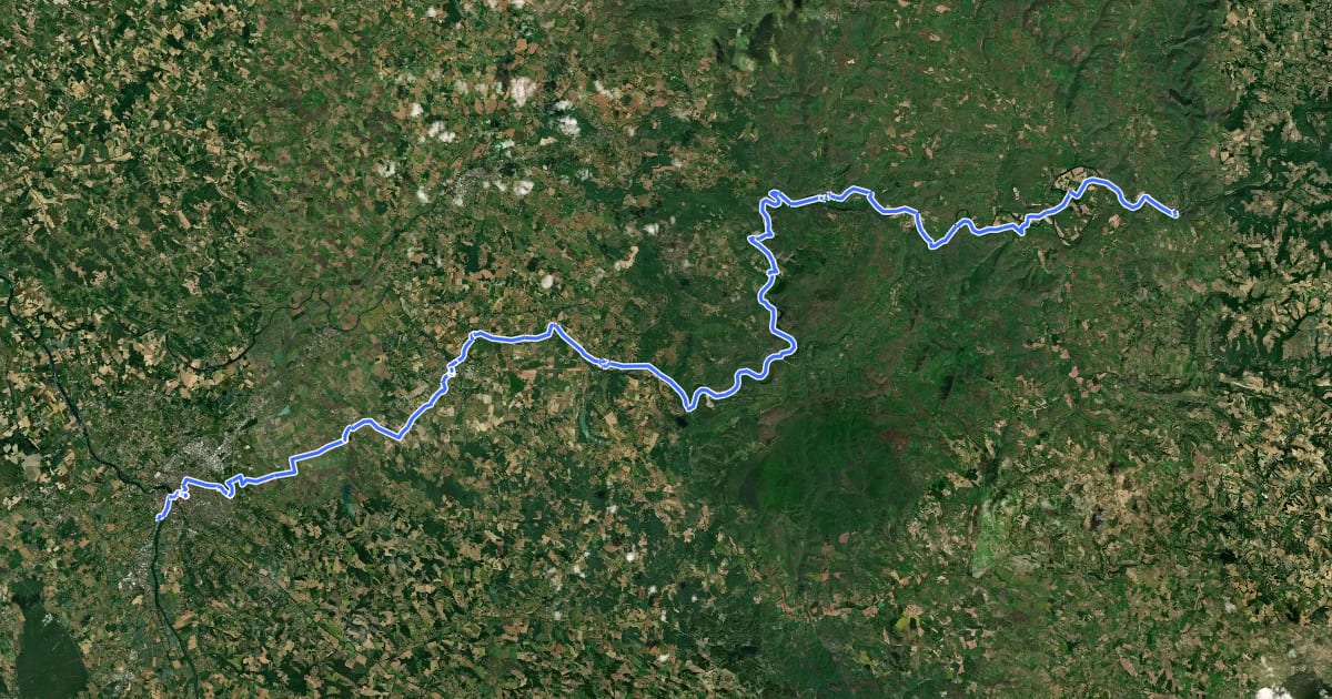 Маршрут Vallée et Gorges de l'Aveyron à vélo на спутниковом снимке