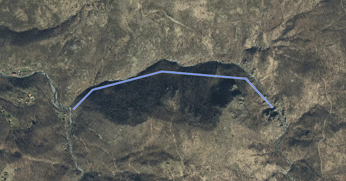 Маршрут Valle Baracca на спутниковом снимке