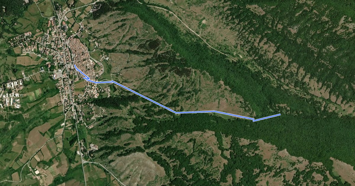 Маршрут Valle Cucchiarella e Valle Cordora на спутниковом снимке