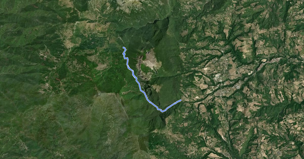 Маршрут Valle degli scoiattoli на спутниковом снимке