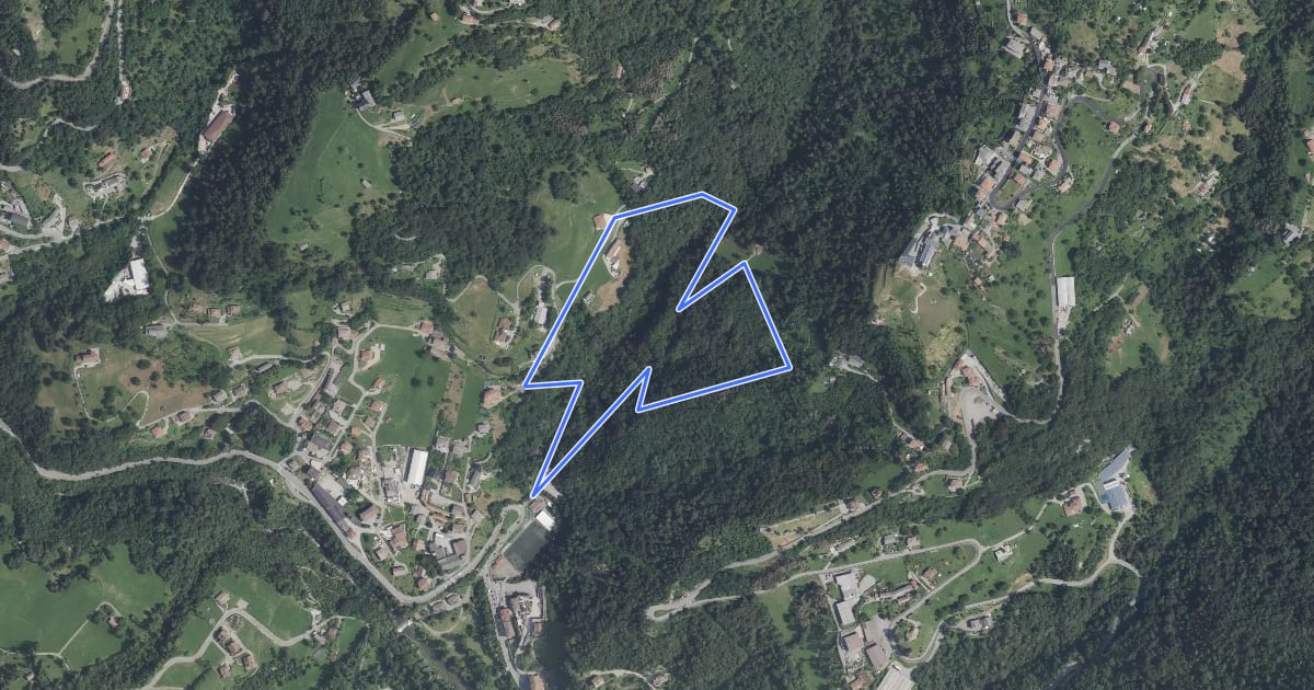 Маршрут Valle del Brunone Percorso B на спутниковом снимке