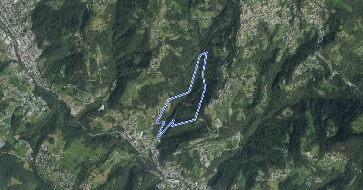 Маршрут Valle del Brunone Percorso C1 на спутниковом снимке