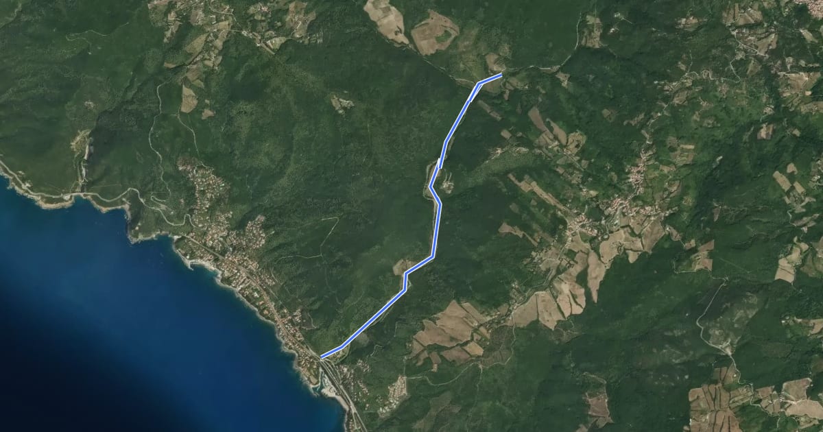 Маршрут Valle del Chioma на спутниковом снимке