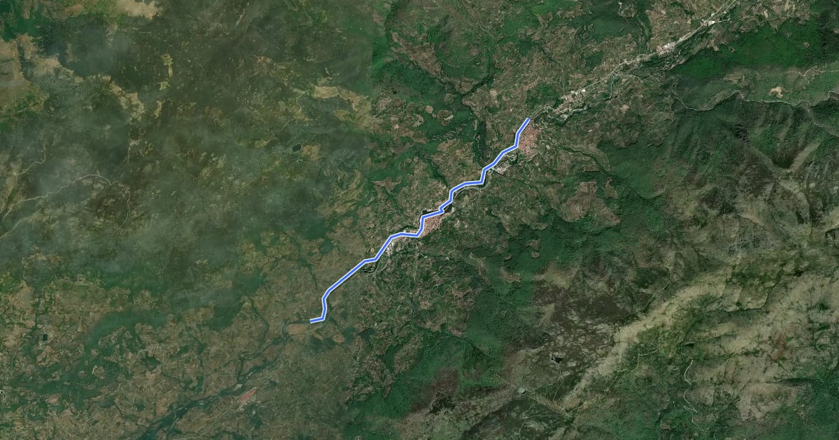 Маршрут Valle del Jerte на спутниковом снимке