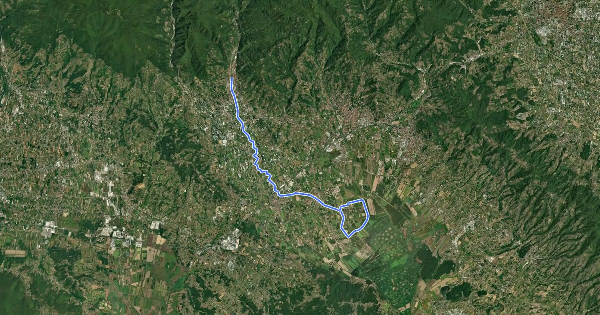 Маршрут Valle del Pescia - Il trekking lungo il fiume на спутниковом снимке