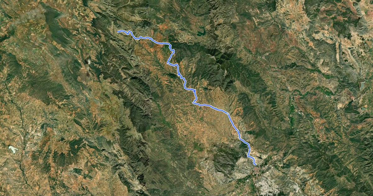 Маршрут Valle del Ribota на спутниковом снимке
