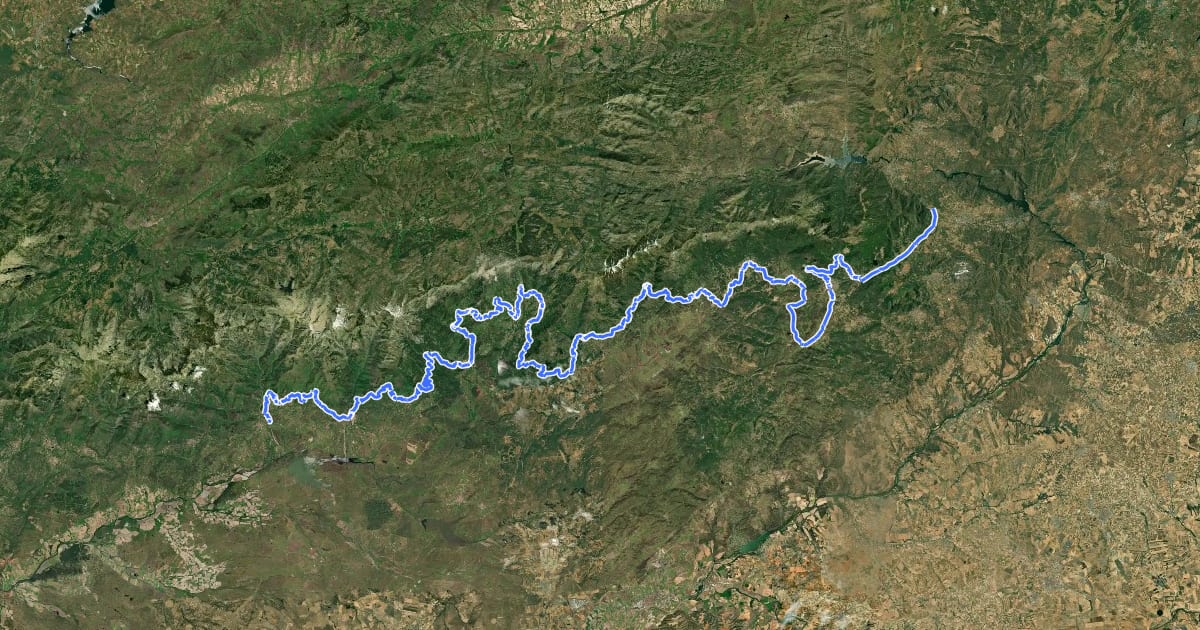 Маршрут Valle del Tiétar на спутниковом снимке