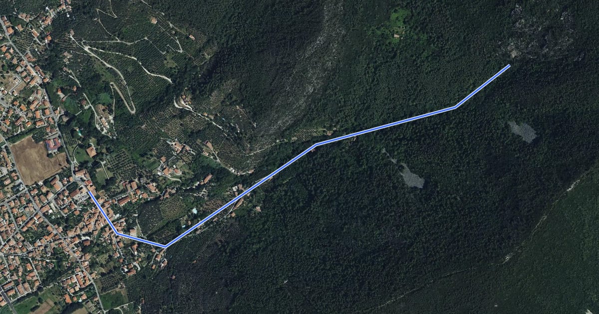 Маршрут Valle delle Fonti на спутниковом снимке