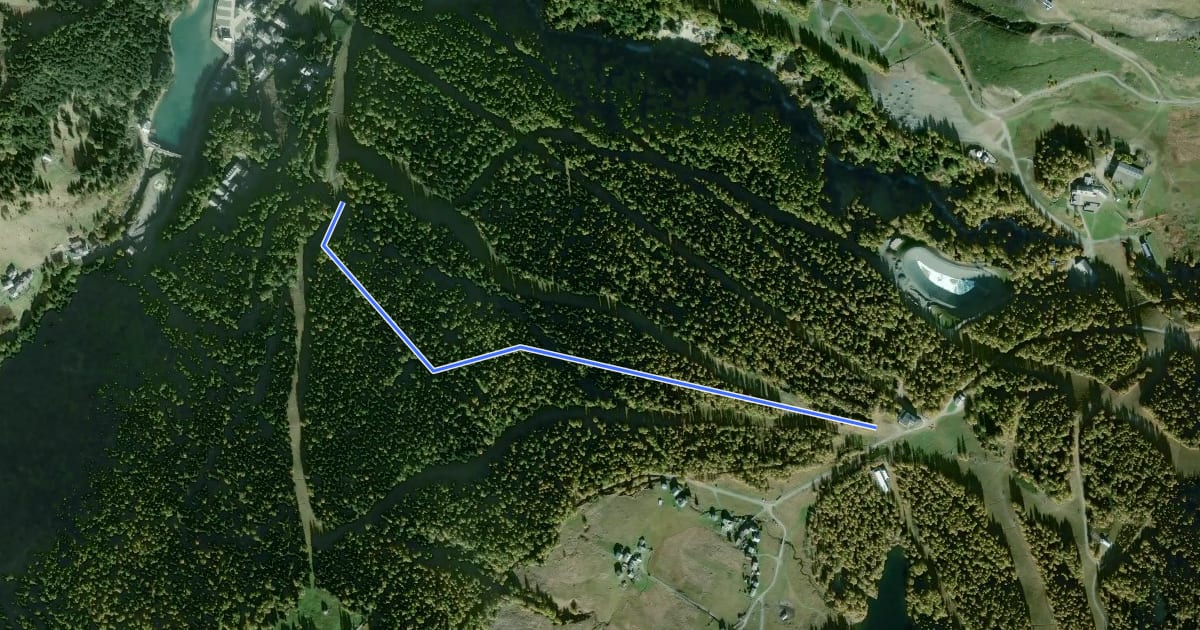 Маршрут Valle delle streghe DH на спутниковом снимке