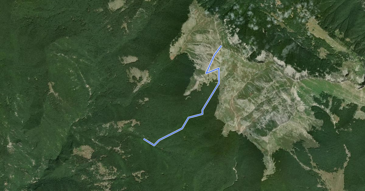Маршрут Valle di San Giovanni - Monte Ginepro на спутниковом снимке