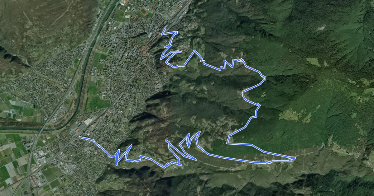 Маршрут Valle Morobbia Bike на спутниковом снимке