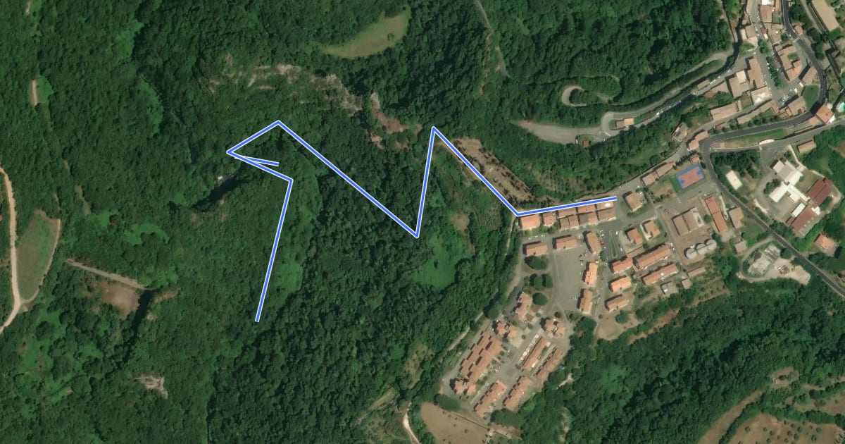 Маршрут Valle Pagliccia на спутниковом снимке