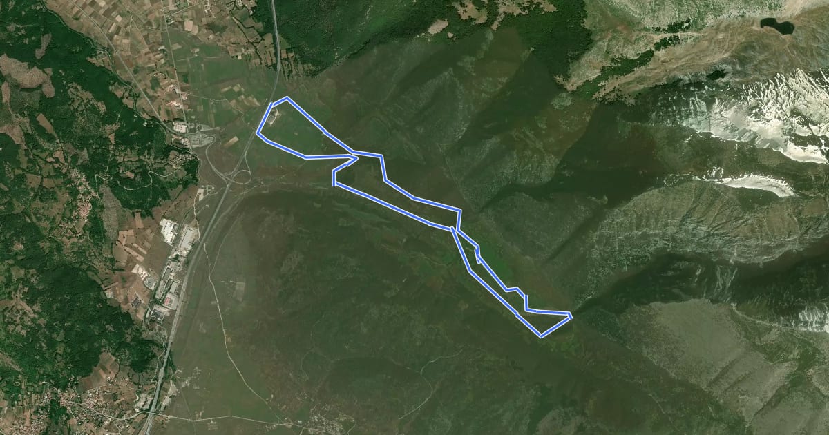 Маршрут Valle Ruara на спутниковом снимке