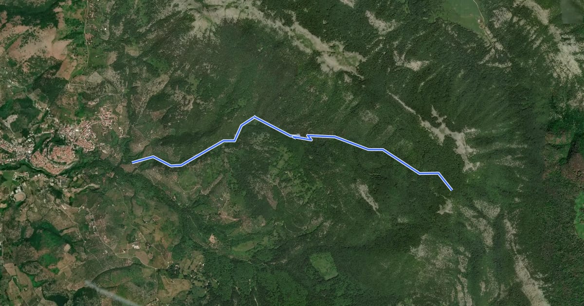 Маршрут Valle Vacche (Cori)-Valle dell'Inferno-Monte Erdigheta на спутниковом снимке