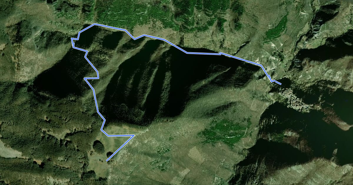 Маршрут Vallepietra-Colle Campitellino на спутниковом снимке