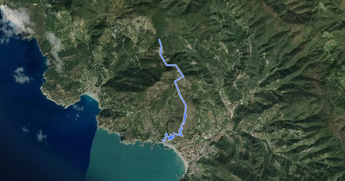Маршрут Vallesanta - Monte delle Streghe - Colletto на спутниковом снимке