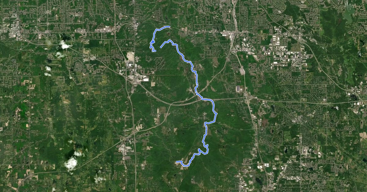Маршрут Valley Bridle Trail на спутниковом снимке
