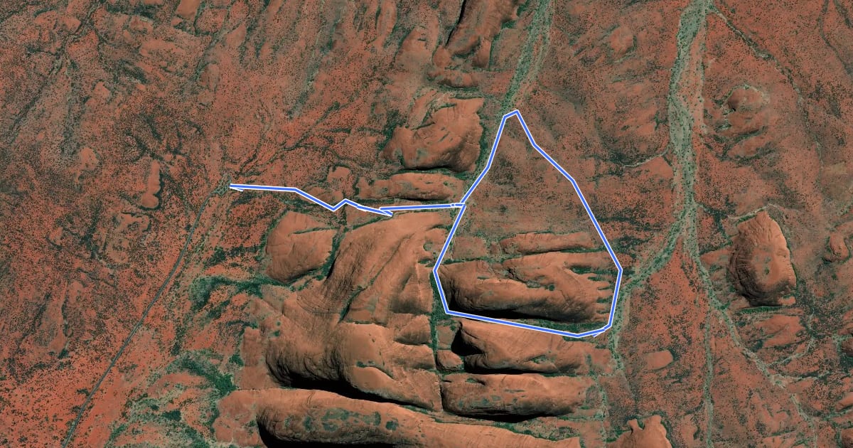 Маршрут Valley of the Winds Walk на спутниковом снимке