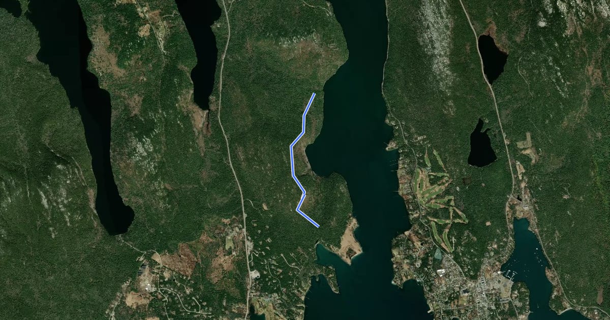 Маршрут Valley Peak Trail на спутниковом снимке