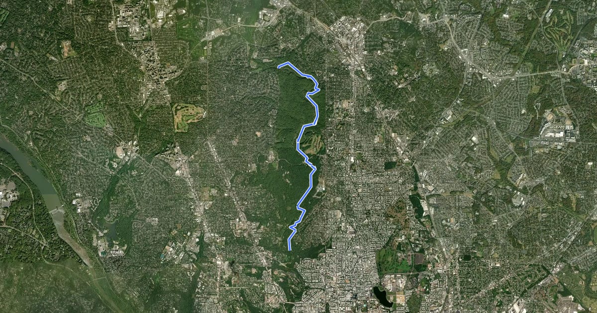 Маршрут Valley Trail на спутниковом снимке