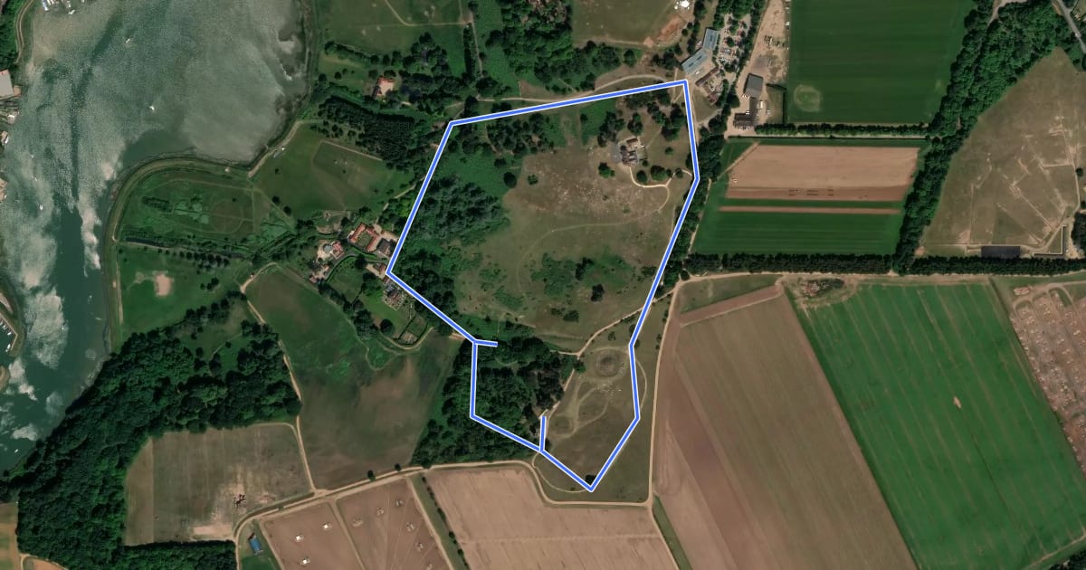 Маршрут Valley Walk (Red Route), Sutton Hoo на спутниковом снимке
