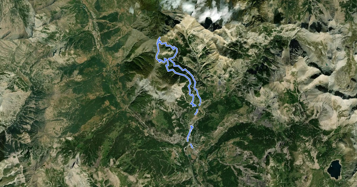 Маршрут Vallon de Preinier на спутниковом снимке