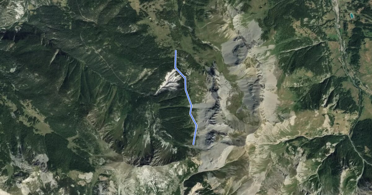 Маршрут Vallon de Riou Vert - Fontantie на спутниковом снимке
