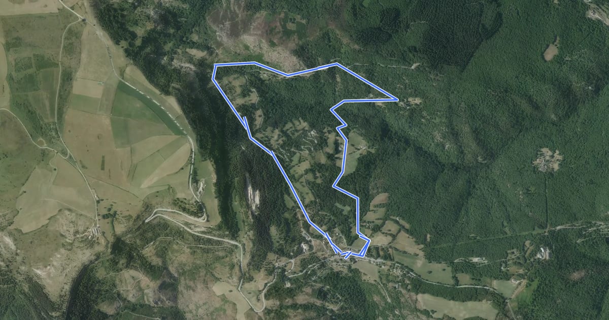 Маршрут Vallon de Saint-Flour на спутниковом снимке