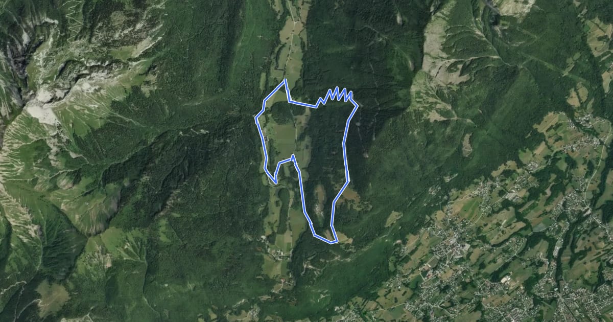 Маршрут Vallon de Tamié на спутниковом снимке