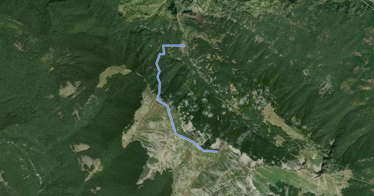 Маршрут Vallone del Rio - La Lota - Monte Ginepro - Monte Cappello - Sella del Brecciaro на спутниковом снимке