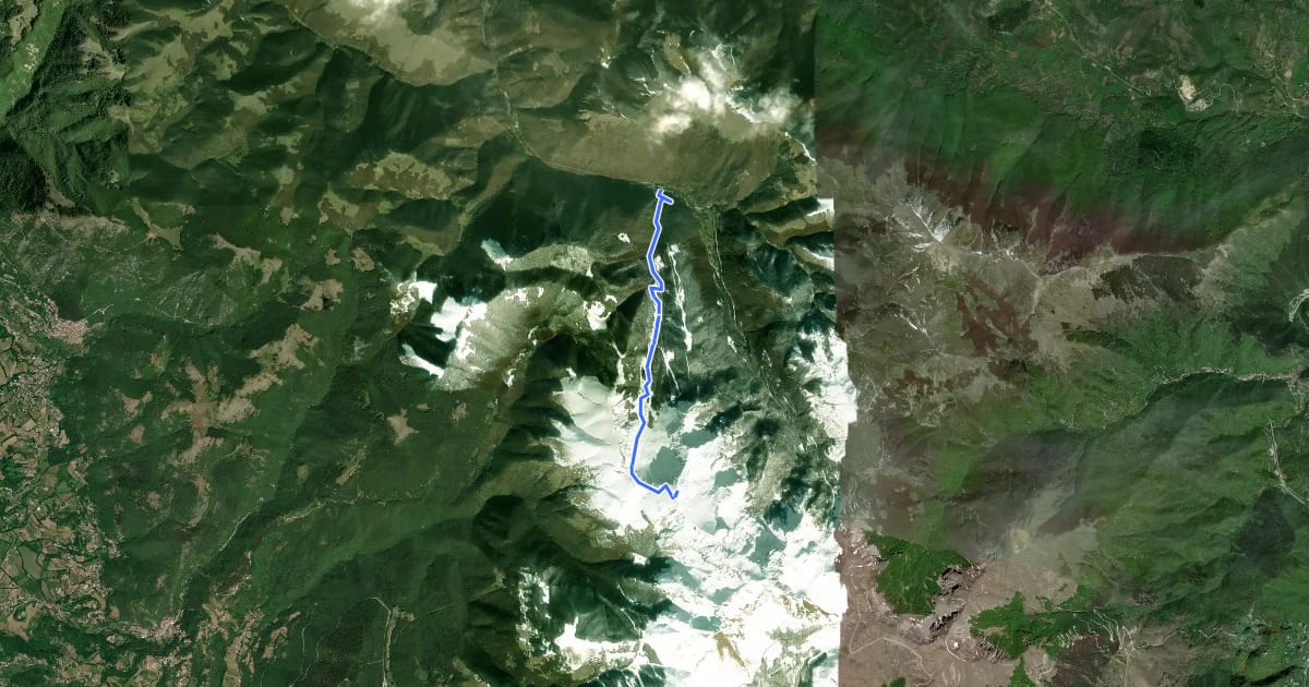 Маршрут Vallonina – Sella Vall’Organo на спутниковом снимке