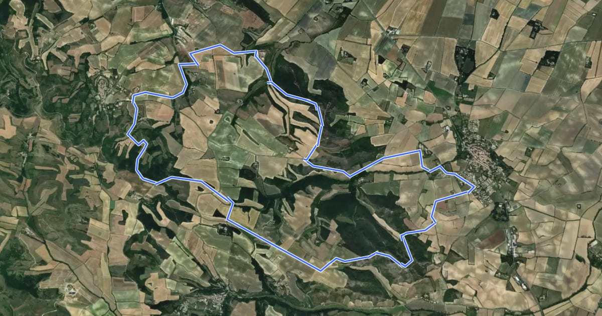 Маршрут vallons de l'autan VTT 02 bleue на спутниковом снимке