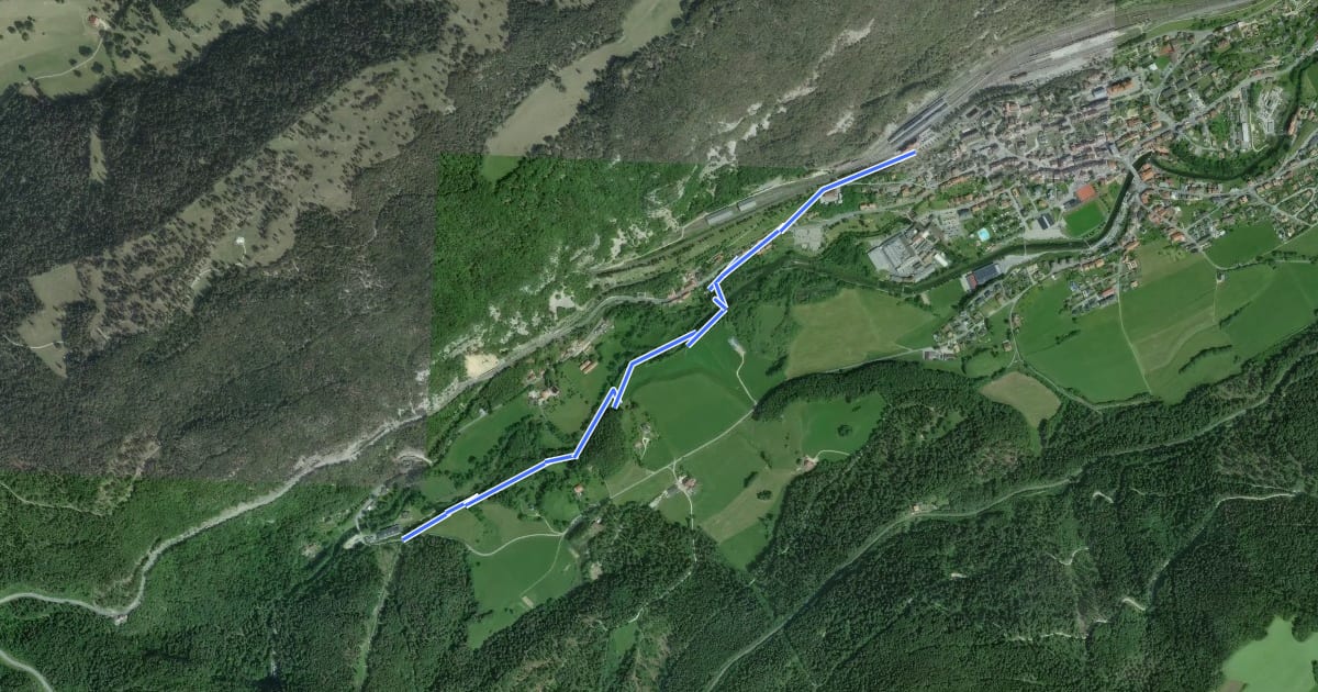 Маршрут Vallorbe Gare - Grottes de l'Orbe (rive droite) на спутниковом снимке